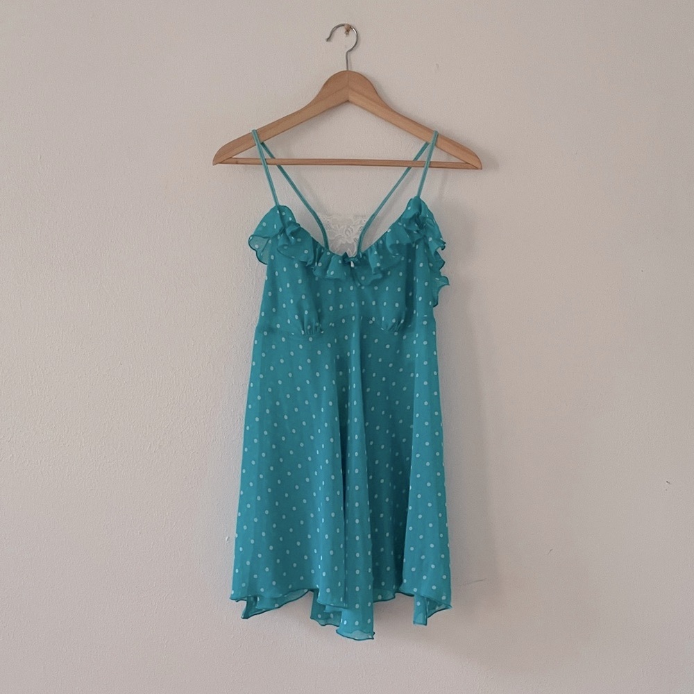 In Bloom Babydoll Camisole Lace Racerback Longline Ruffle Neck Sleep Cami